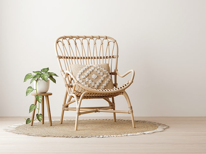 Home interior featuring rattan and wicker.